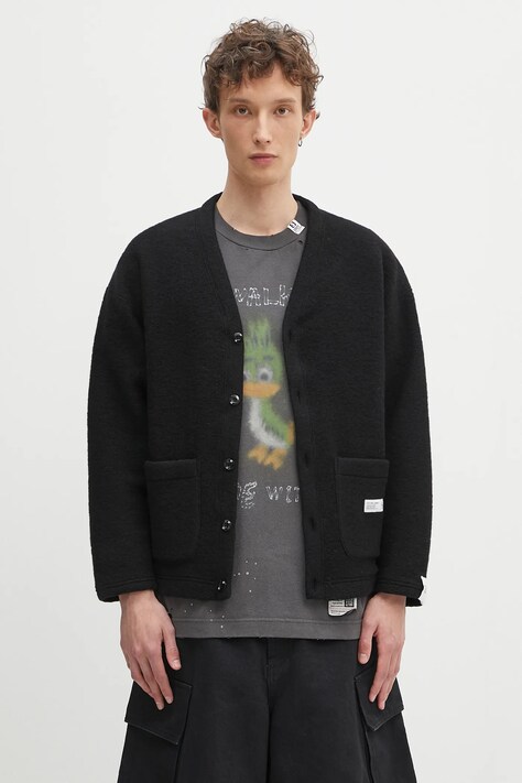 NEIGHBORHOOD woolen cardigan Wool Jersey Cardigan black color 242FPNH.CSM14