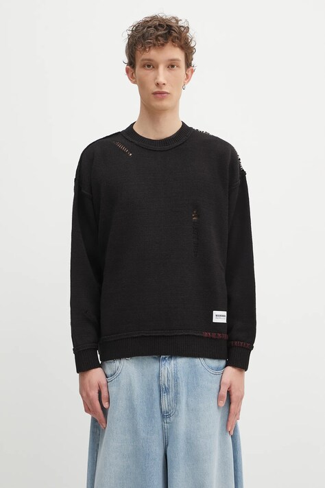 Светр з домішкою вовни NEIGHBORHOOD Savage Crewneck Sweater колір чорний  242FUNH.KNM01