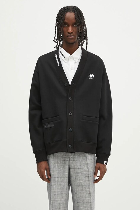 AAPE sweatshirt Now Zip Up black color smooth AAPSWMB329XXN