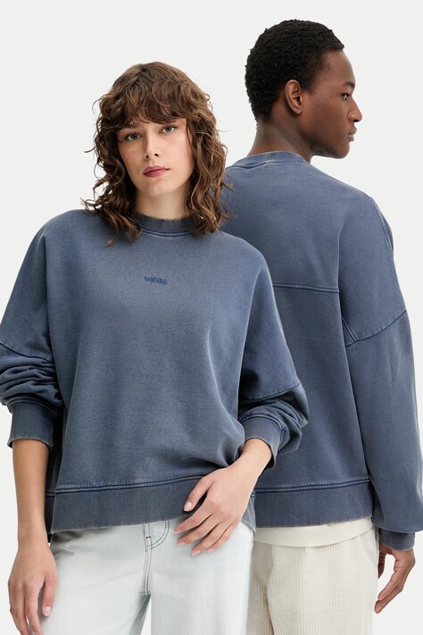 Bavlněná mikina Won Hundred modrá barva, hladká, 3726-12087