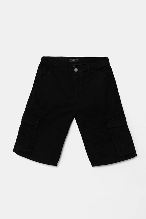 Детские хлопковые шорты Guess цвет чёрный  L5RD03 WH304