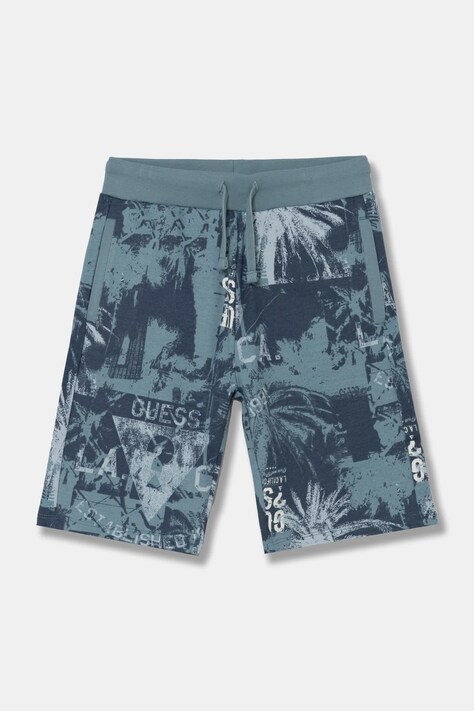 Guess pantaloni scurți din bumbac pentru copii culoarea albastru marin, talie reglabila, L5RD04 KA6R4