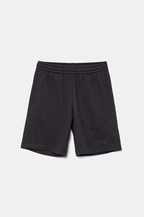 EA7 Emporio Armani pantaloni scurți din bumbac pentru copii culoarea gri, talie reglabila, 7B000083 AF12451