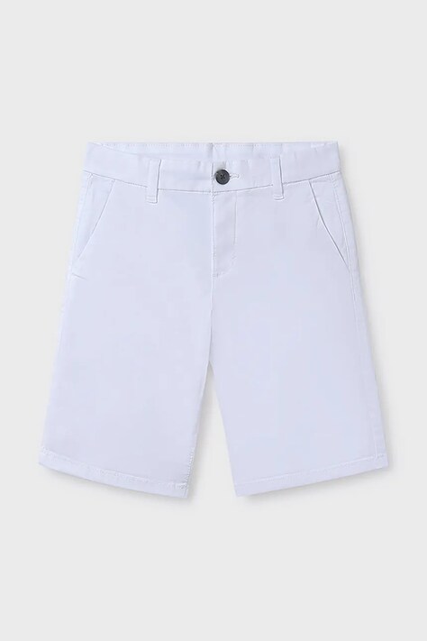 Mayoral pantaloni scurti copii bermudy chino basic culoarea alb, 242