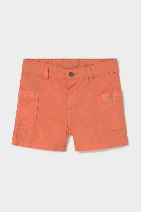 Mayoral pantaloni scurti copii cargo culoarea portocaliu, talie reglabila, 1245