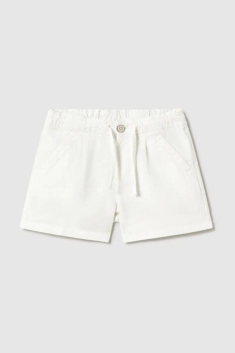 Mayoral pantaloni scurți din amestec de in pentru copii culoarea gri, talie reglabila, 1247