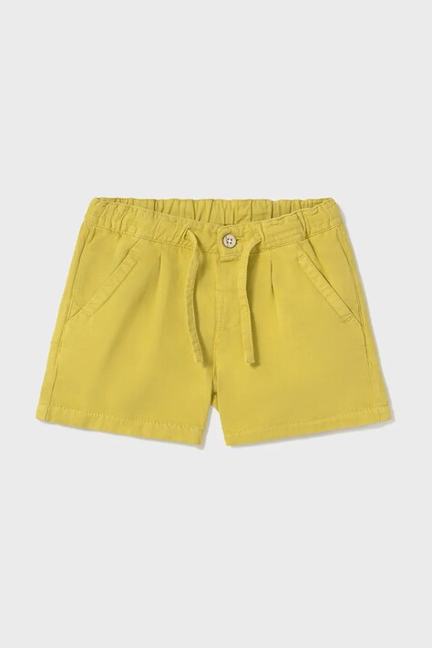 Mayoral pantaloni scurți din amestec de in pentru copii culoarea galben, talie reglabila, 1247