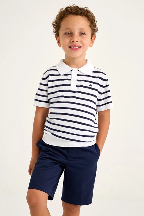 Mayoral pantaloni scurti copii slim culoarea albastru marin, talie reglabila, 3219