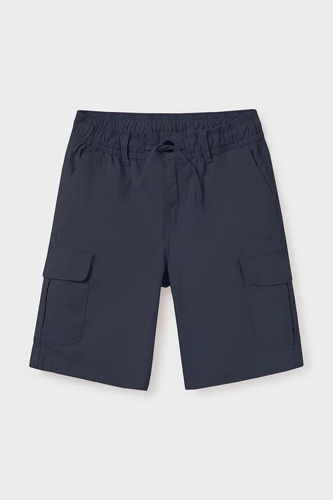Mayoral pantaloni scurți din amestec de in pentru copii cargo culoarea albastru marin, 6208