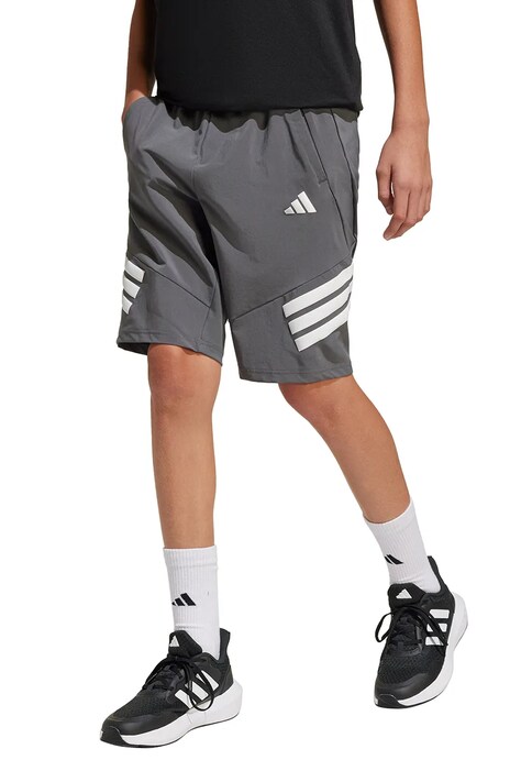 Dětské kraťasy adidas šedá barva, nastavitelný pas, JD0121