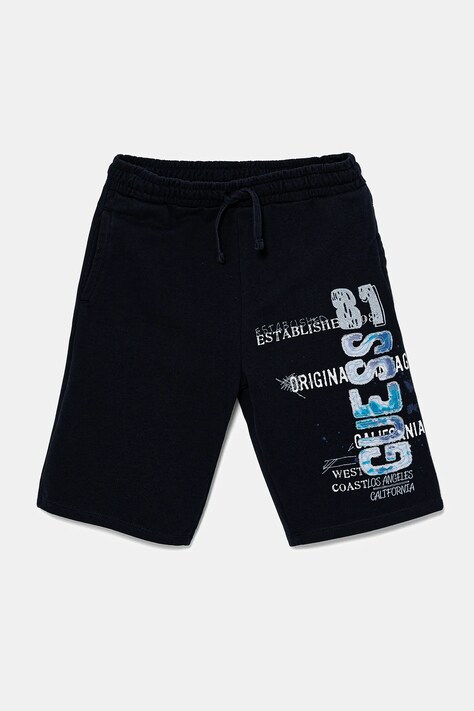 Guess pantaloni scurți din bumbac pentru copii culoarea albastru marin, talie reglabila, L5GD06 KA6R4