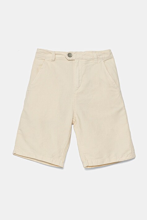 Guess pantaloni scurți din amestec de in pentru copii culoarea bej, talie reglabila, L5GD09 WG5G0