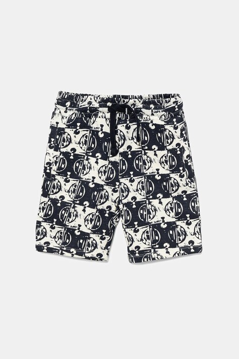 Guess pantaloni scurți din bumbac pentru copii culoarea albastru marin, talie reglabila, N5GD05 KA6R4