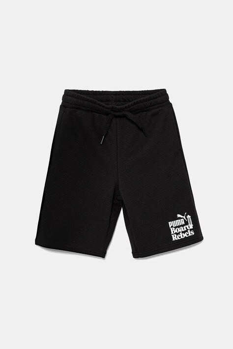 Дитячі шорти Puma MID90S Long Shorts TR колір чорний регульована талія 685151