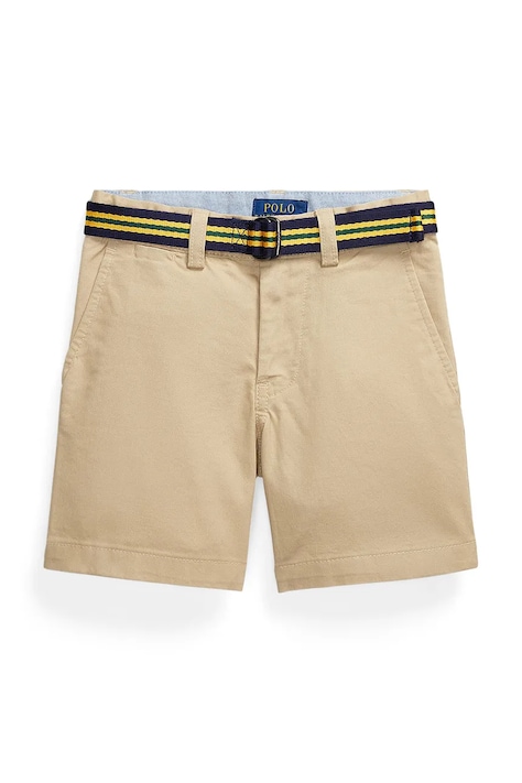 Polo Ralph Lauren pantaloni scurți din bumbac pentru copii culoarea bej, talie reglabila, 322863960005