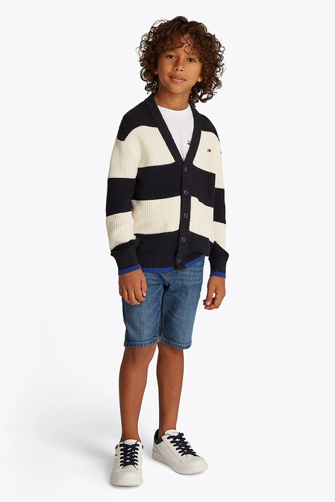 Dětské riflové kraťasy Tommy Hilfiger modrá barva, KB0KB08133