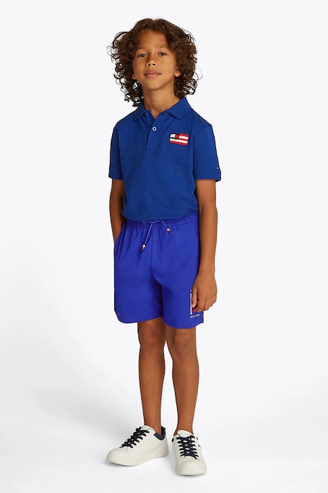 Tommy Hilfiger pantaloni scurți din bumbac pentru copii culoarea violet, KB0KB09477