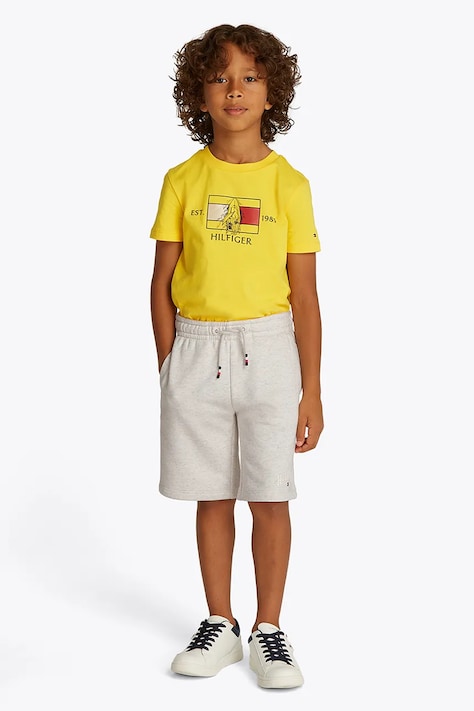 Tommy Hilfiger pamut rövidnadrág fehér, állítható derekú, KB0KB09496