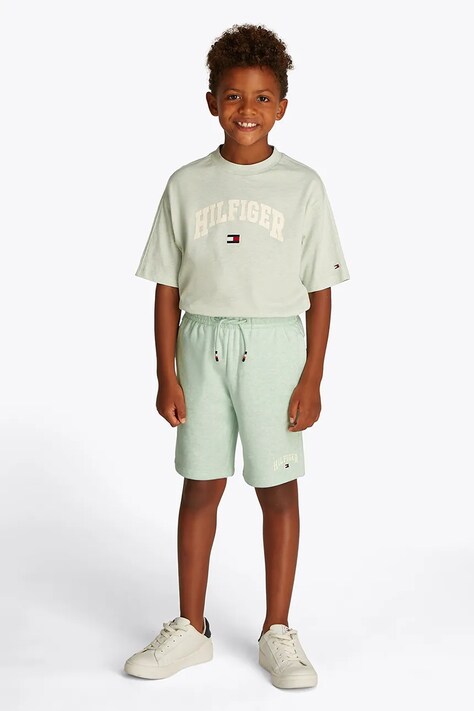 Tommy Hilfiger pantaloni scurti copii culoarea verde, talie reglabila, KB0KB09496