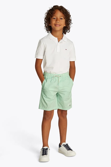 Šortky Tommy Hilfiger zelená farba, nastaviteľný pás KB0KB09642