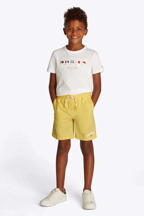 Šortky Tommy Hilfiger žltá farba, nastaviteľný pás KB0KB09642