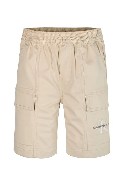 Dětské kraťasy Calvin Klein Jeans béžová barva, IB0IB02429