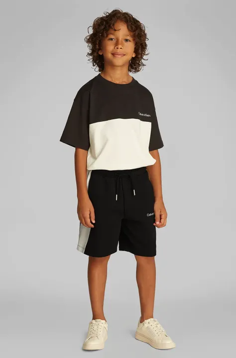 Calvin Klein Jeans shorts bambino/a colore nero  IB0IB02433