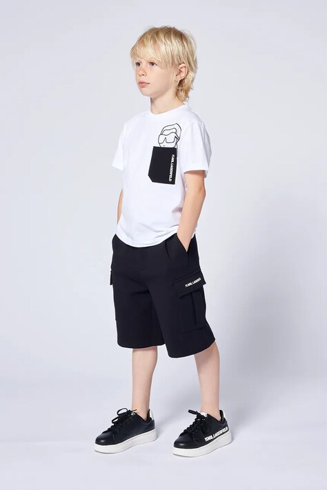 Karl Lagerfeld pantaloni scurti copii culoarea negru, Z30412