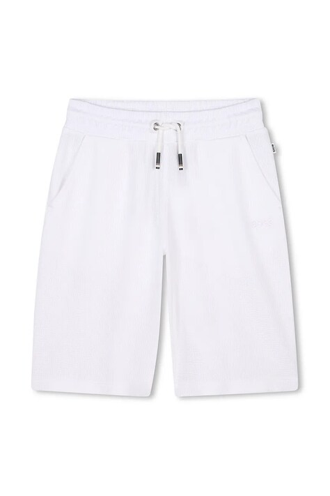 BOSS pantaloni scurti copii culoarea alb, talie reglabila, J52169