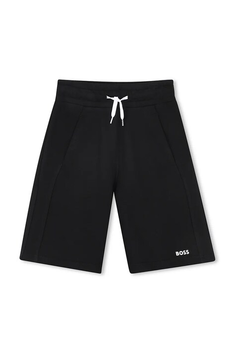 BOSS pantaloni scurti copii culoarea negru, talie reglabila, J51993