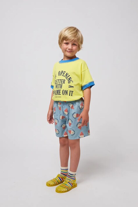 Bobo Choses szorty bawełniane dziecięce Morning Egg kolor niebieski 125AC063