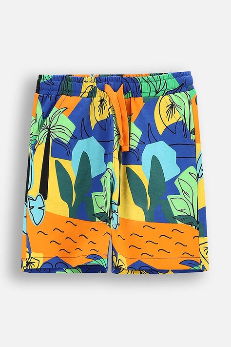 Coccodrillo pantaloni scurți din bumbac talie reglabilă, TROPICAL STORY BOY KIDS