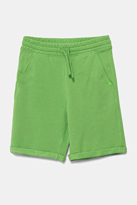 United Colors of Benetton pantaloni scurți din bumbac pentru copii culoarea verde, talie reglabila, 3J68C901G