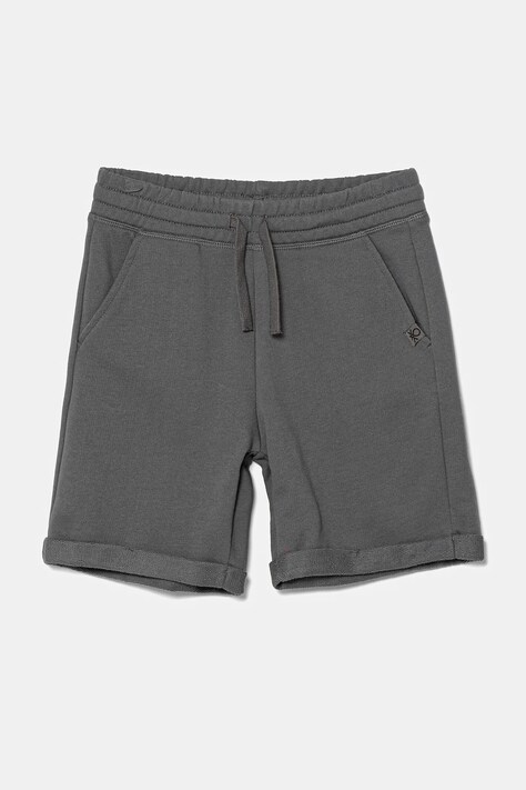 United Colors of Benetton pantaloni scurți din bumbac pentru copii culoarea gri, talie reglabila, 3J68C901G