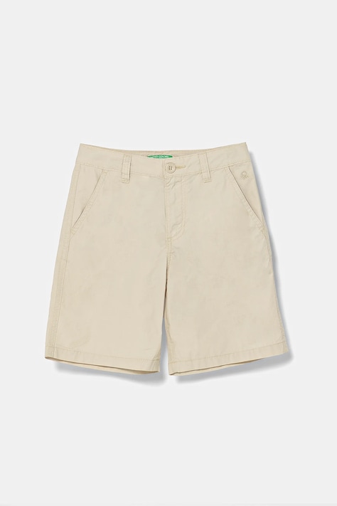United Colors of Benetton pantaloni scurți din bumbac pentru copii culoarea bej, talie reglabila, 4AC7C903O