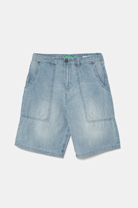 United Colors of Benetton pantaloni scurți din denim pentru copii talie reglabila, 43Z9C9042