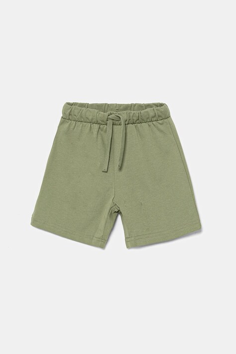 Dječje pamučne kratke hlače United Colors of Benetton boja: zelena, podesivi struk, 3BL0G900Q