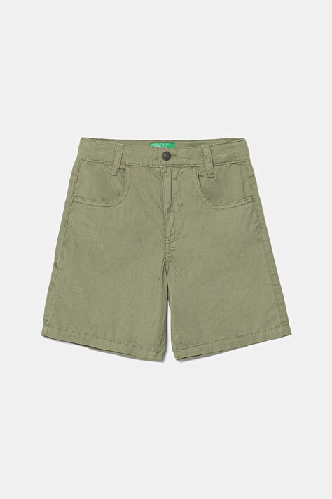 Детские хлопковые шорты United Colors of Benetton цвет зелёный  47RGC902U