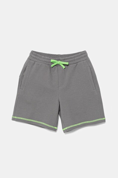 United Colors of Benetton pantaloni scurți din bumbac pentru copii culoarea gri, talie reglabila, 38OHG901V