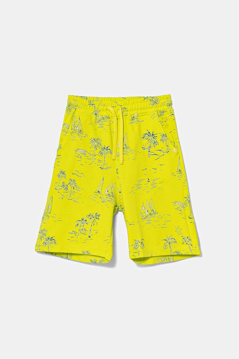 Дитячі бавовняні шорти United Colors of Benetton колір зелений регульована талія 32IEC903E