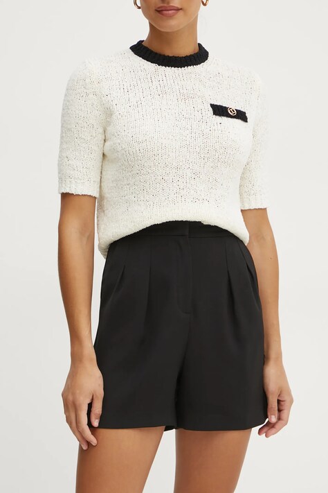 Kraťasy Patrizia Pepe dámské, černá barva, hladké, high waist, 8P0697 A545