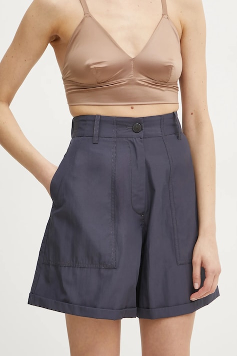 Шорти Forte Forte жіночі колір синій однотонні висока посадка 13577.my pants