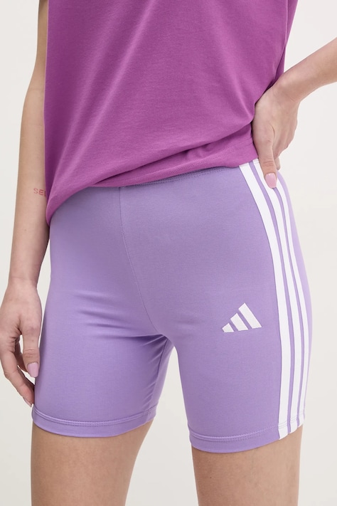 Шорти adidas Essentials жіночі колір фіолетовий з аплікацією висока посадка JD0914