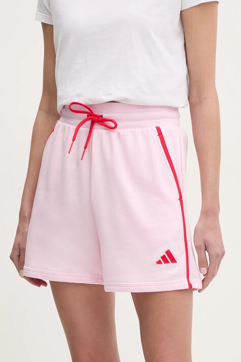 Шорты adidas W CB Color Pop женские цвет розовый с аппликацией высокая посадка JG6218