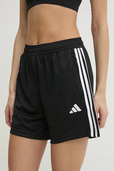 Šortky adidas Performance Tiro Essentials dámske, čierna farba, s nášivkou, vysoký pás, JD0591