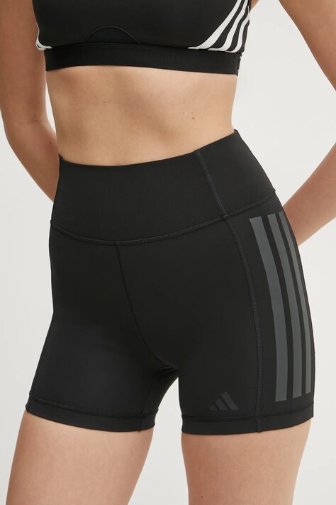 adidas Performance pantaloni scurți de antrenament Optime culoarea negru, cu imprimeu, high waist, JG6144