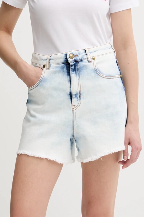 Versace Jeans Couture pantaloni scurți jeans uni, high waist, 78HAD51R DW063RS5
