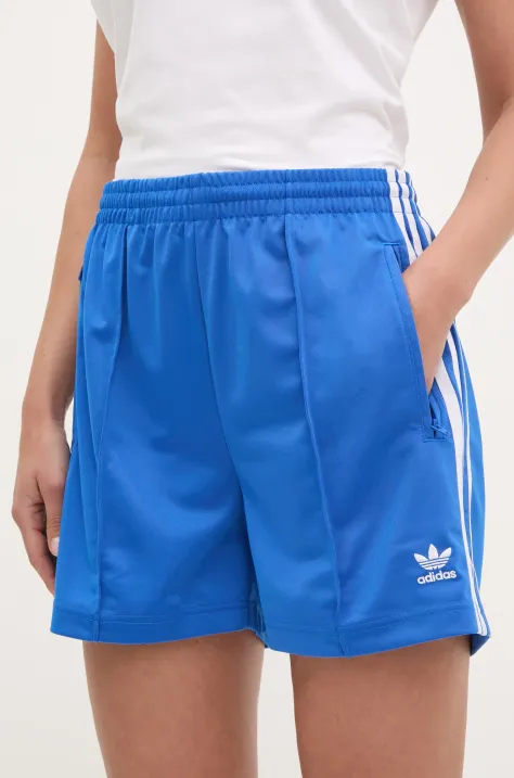 adidas Originals rövidnadrág Firebird női, lila, nyomott mintás, magas derekú, JD0817