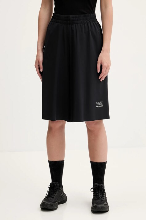 MM6 Maison Margiela pantaloni scurți x Salomon culoarea negru, uni, high waist, S52MU0131.M35417