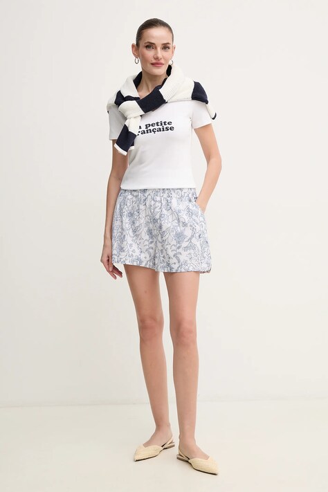 Лляні шорти Pepe Jeans DARCY — SS25-SZD078, білий — фото 2